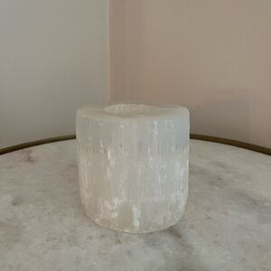 Selenite Crystal Candle Holder - tealight candle included